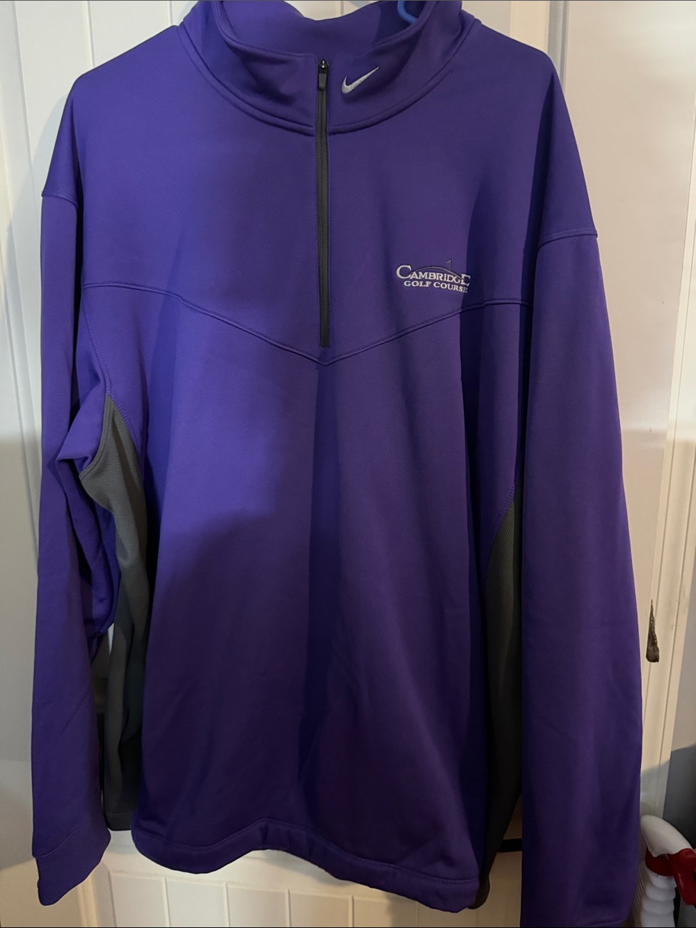 Nike Men’s Purple Quarter-Zip Pullover with Gray Accents